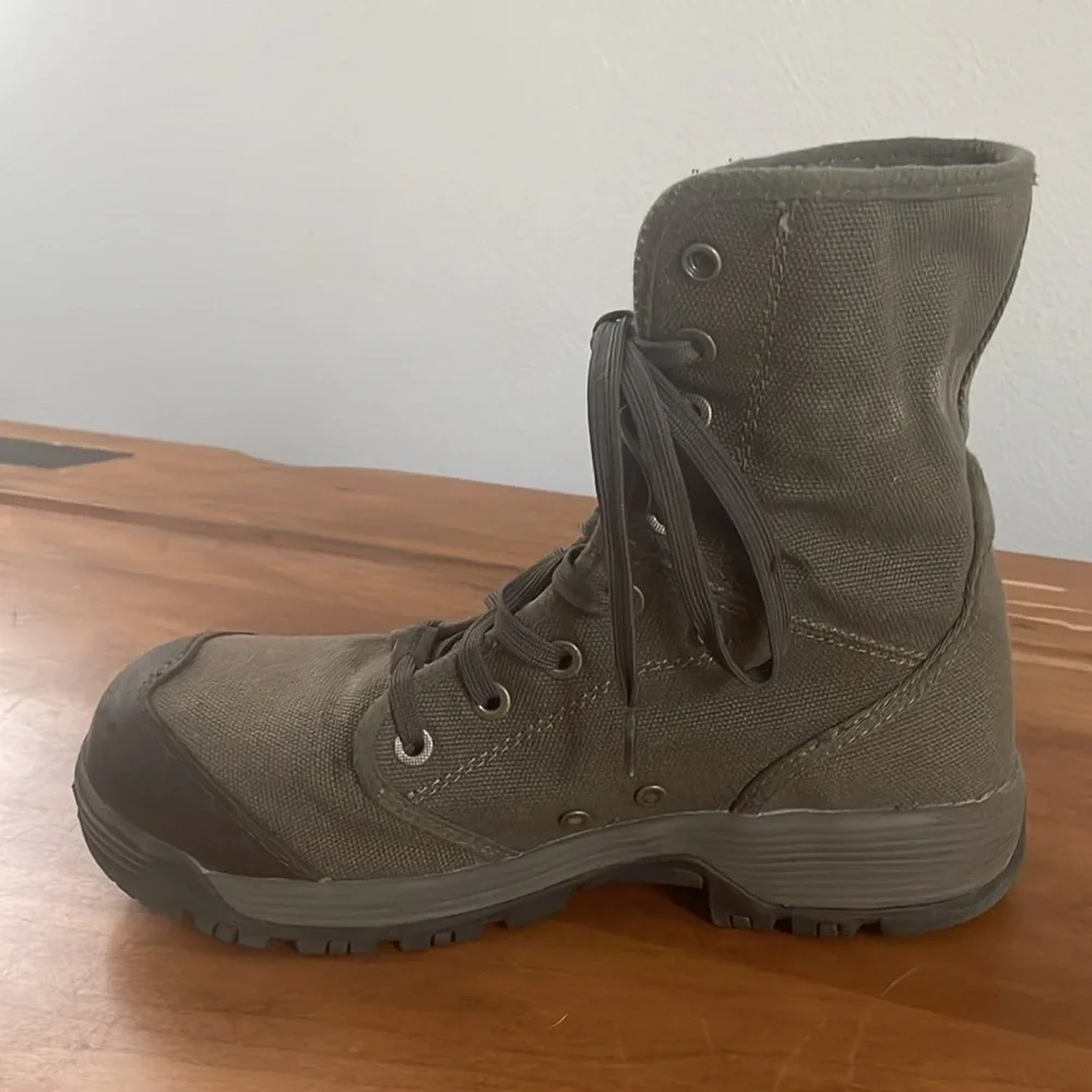 Keen Utility Roswell Mens Size 8.5D Mid Height Canvas Steel Toe Work Boots Olive